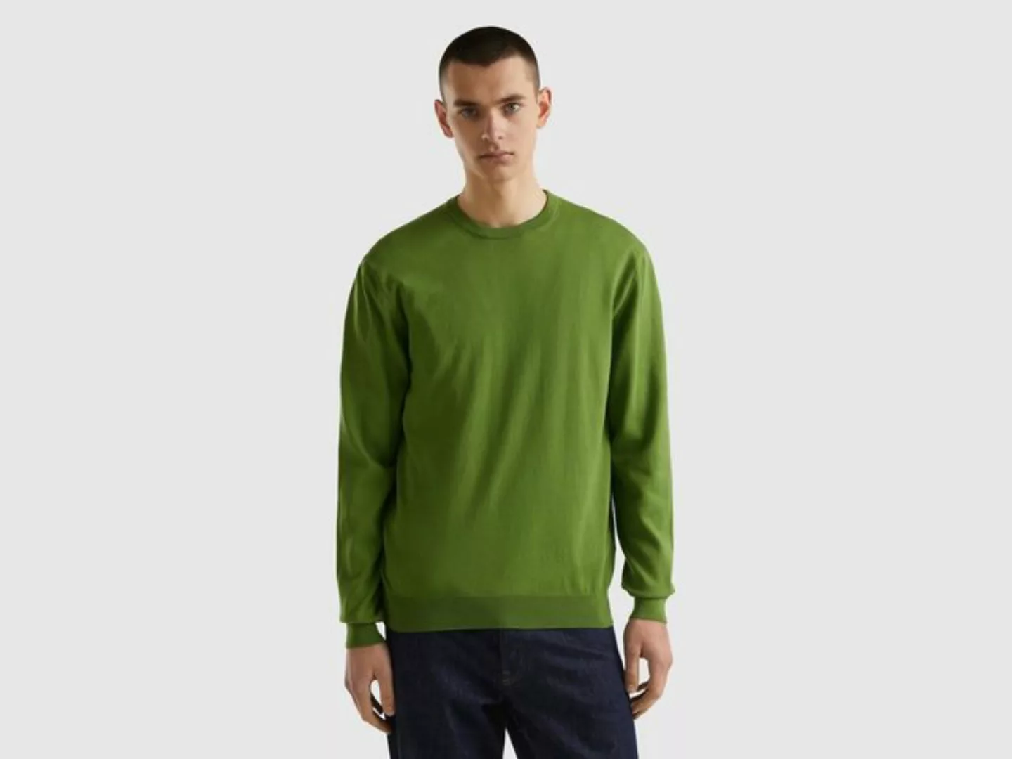 United Colors of Benetton Rundhalspullover mit Markenlabel günstig online kaufen