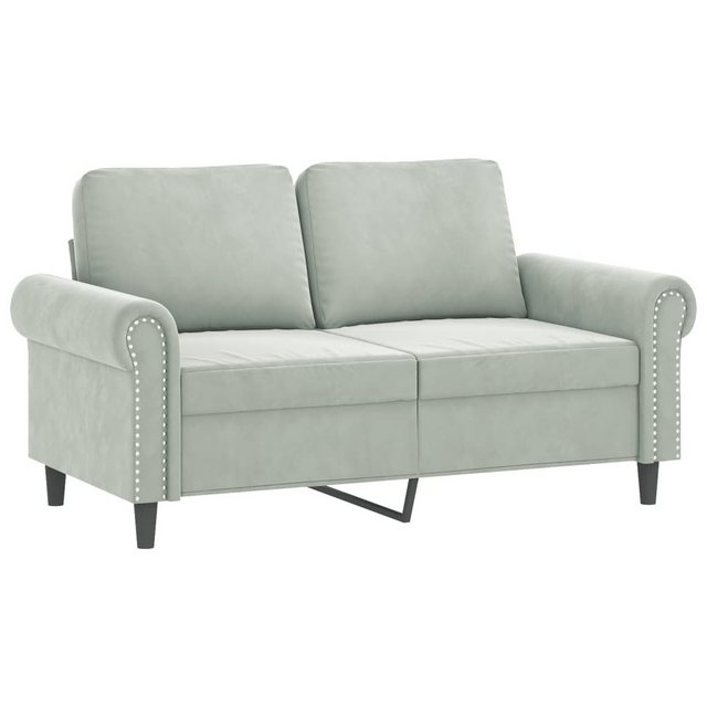 vidaXL Sofa 3-tlg Sofagarnitur mit Kissen Hellgrau Samt günstig online kaufen