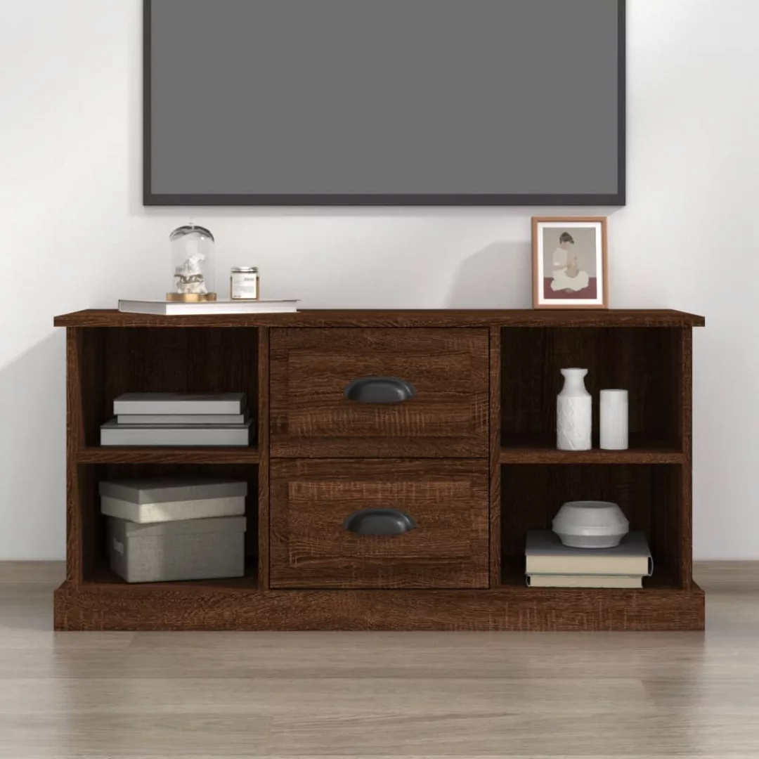 Vidaxl Tv-schrank Braun Eichen-optik 99,5x35,5x48 Cm Holzwerkstoff günstig online kaufen