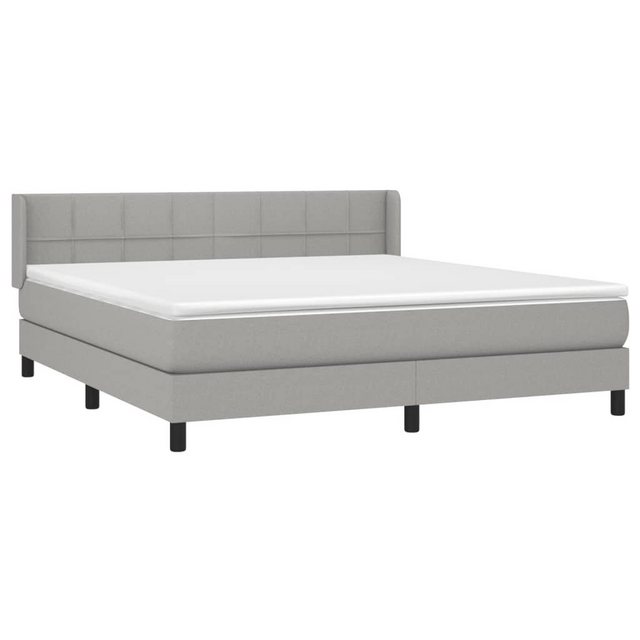 furnicato Bett Boxspringbett mit Matratze Hellgrau 160x200 cm Stoff (1-tlg) günstig online kaufen