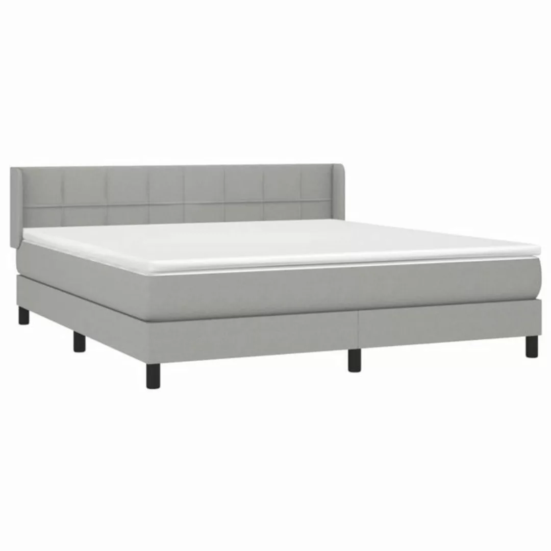 furnicato Bett Boxspringbett mit Matratze Hellgrau 160x200 cm Stoff (1-tlg) günstig online kaufen