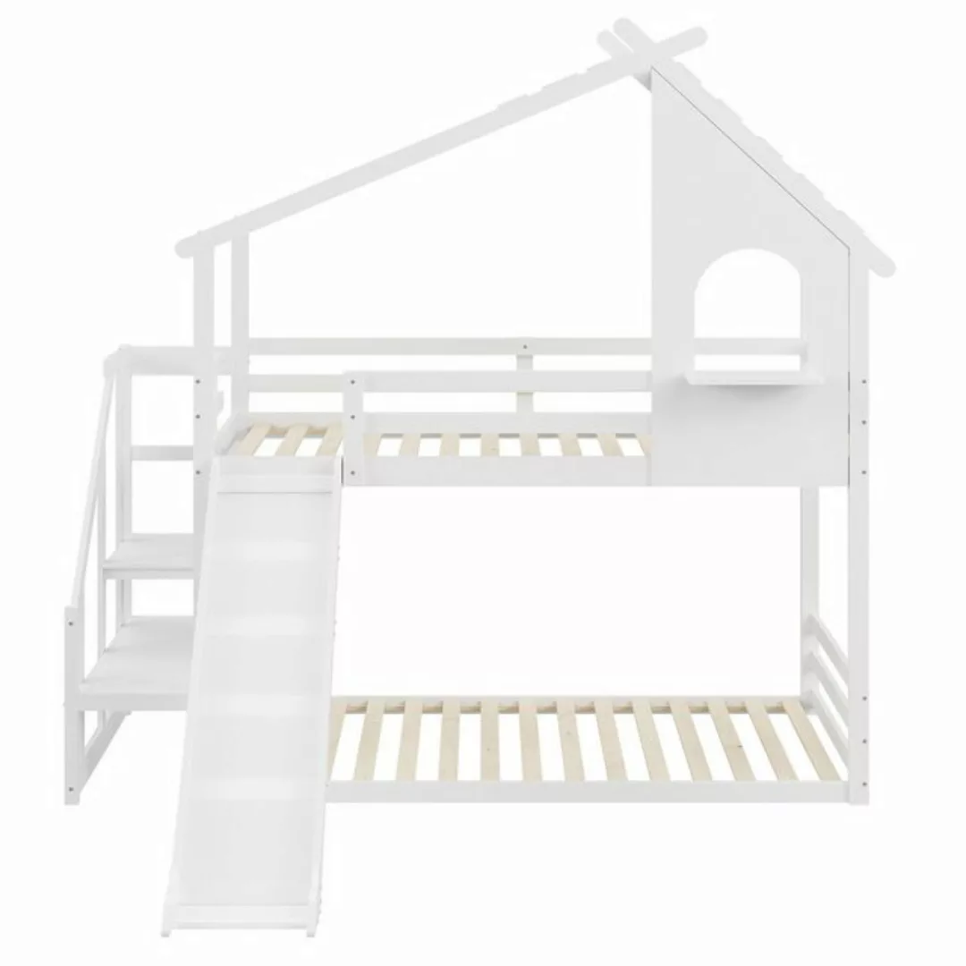 Merax Etagenbett, mit Treppe und Rutsche, Hochbett, Kinderbett 90x200cm Kie günstig online kaufen