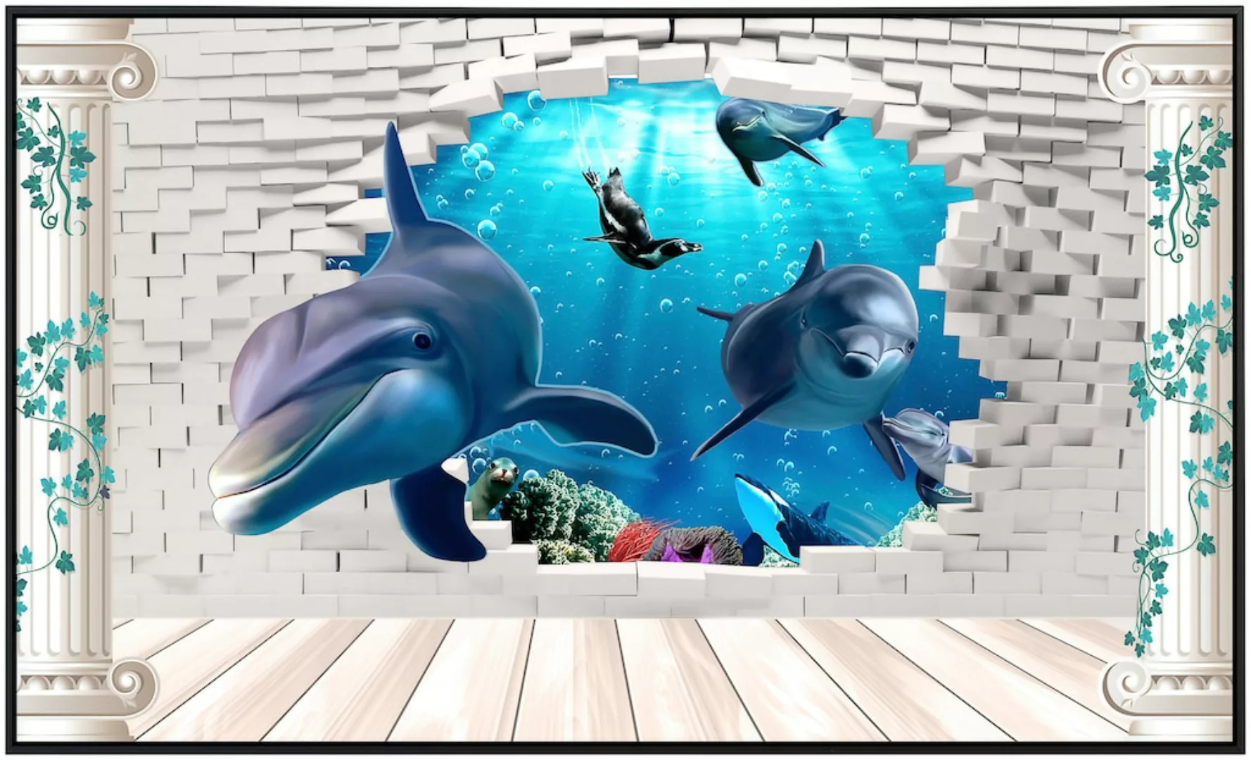 Papermoon Infrarotheizung »Unterwasserwelt mit Mauer«, sehr angenehme Strah günstig online kaufen