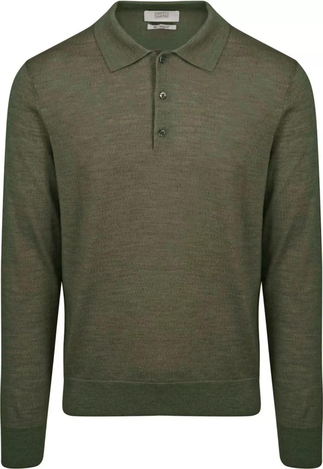 King Essentials The Robert Long Sleeve Poloshirt Merino Army Grün - Größe M günstig online kaufen