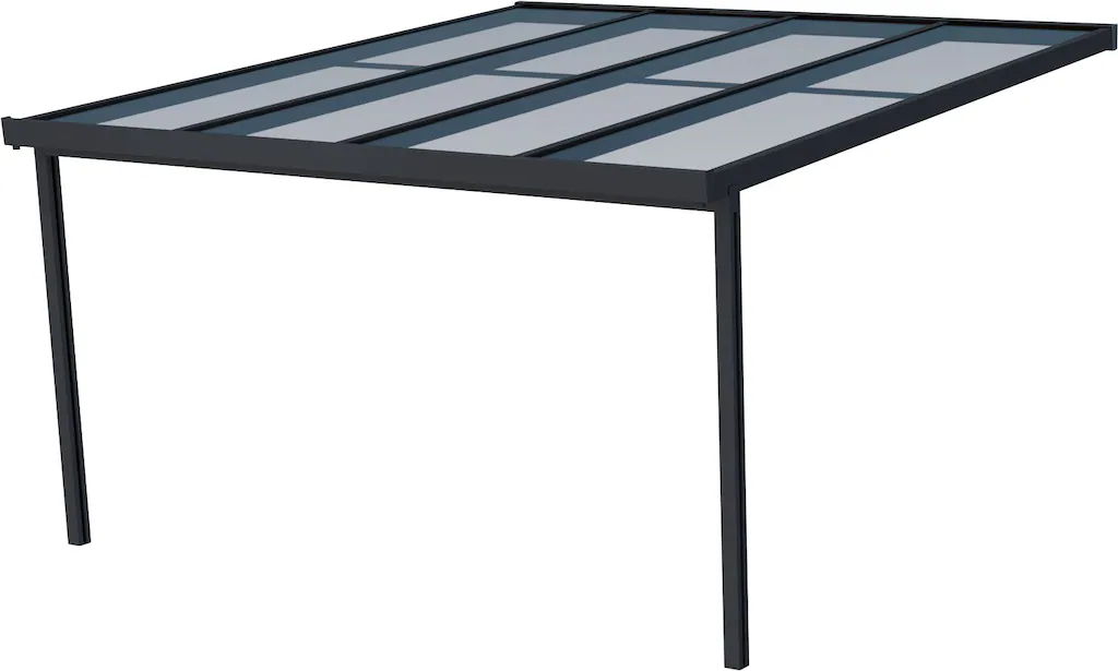 Terrassenüberdachung Premium (BxT) 410 cm x 406 cm Anthrazit Polycarbonat B günstig online kaufen