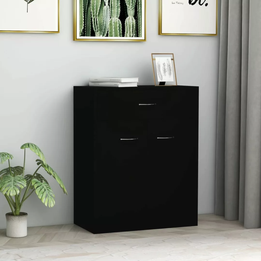 Sideboard Schwarz 60 X 30 X 75 Cm Spanplatte günstig online kaufen