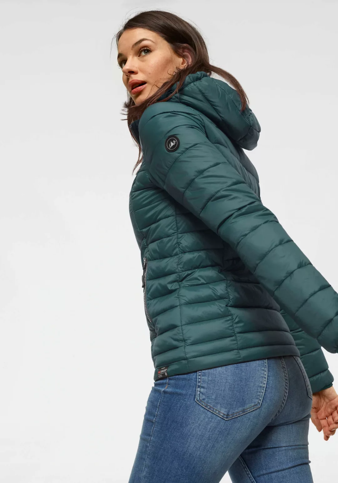 Polarino Steppjacke, mit Kapuze, für kühle Tage, aus leichtem Webmaterial, günstig online kaufen