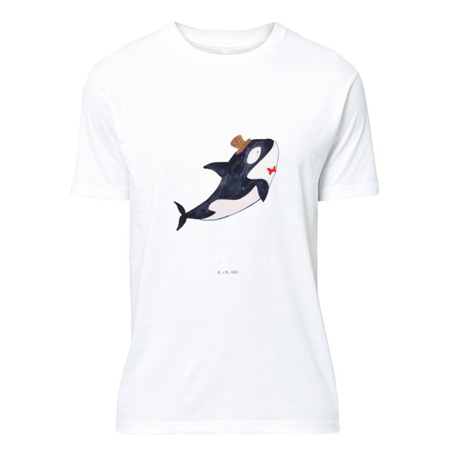 Mr. & Mrs. Panda T-Shirt Orca Zylinder - Weiß - Geschenk, Männer, Meer, Url günstig online kaufen