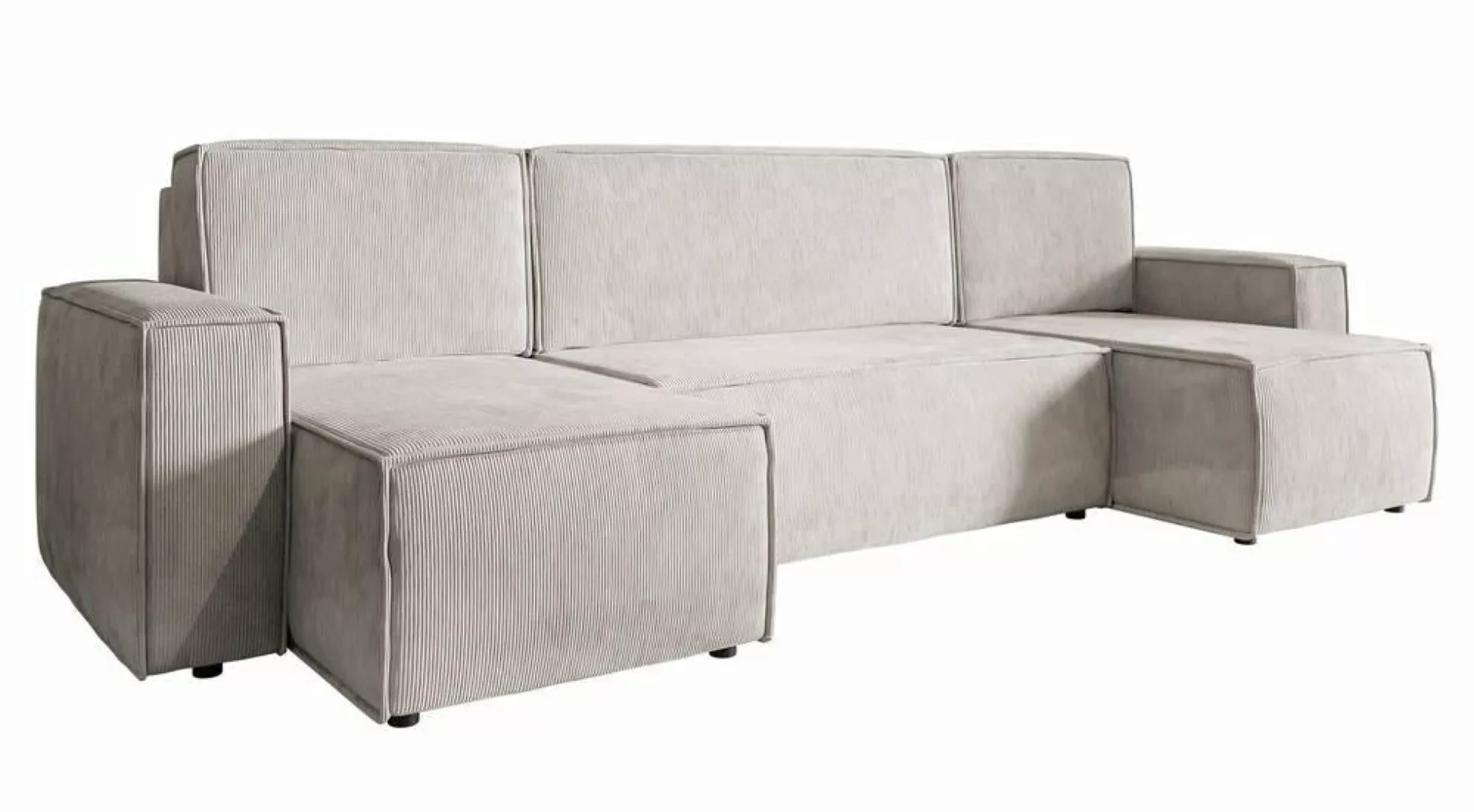 | U-förmiges Sofa Crusado mit Schlaffunktion Chenille günstig online kaufen