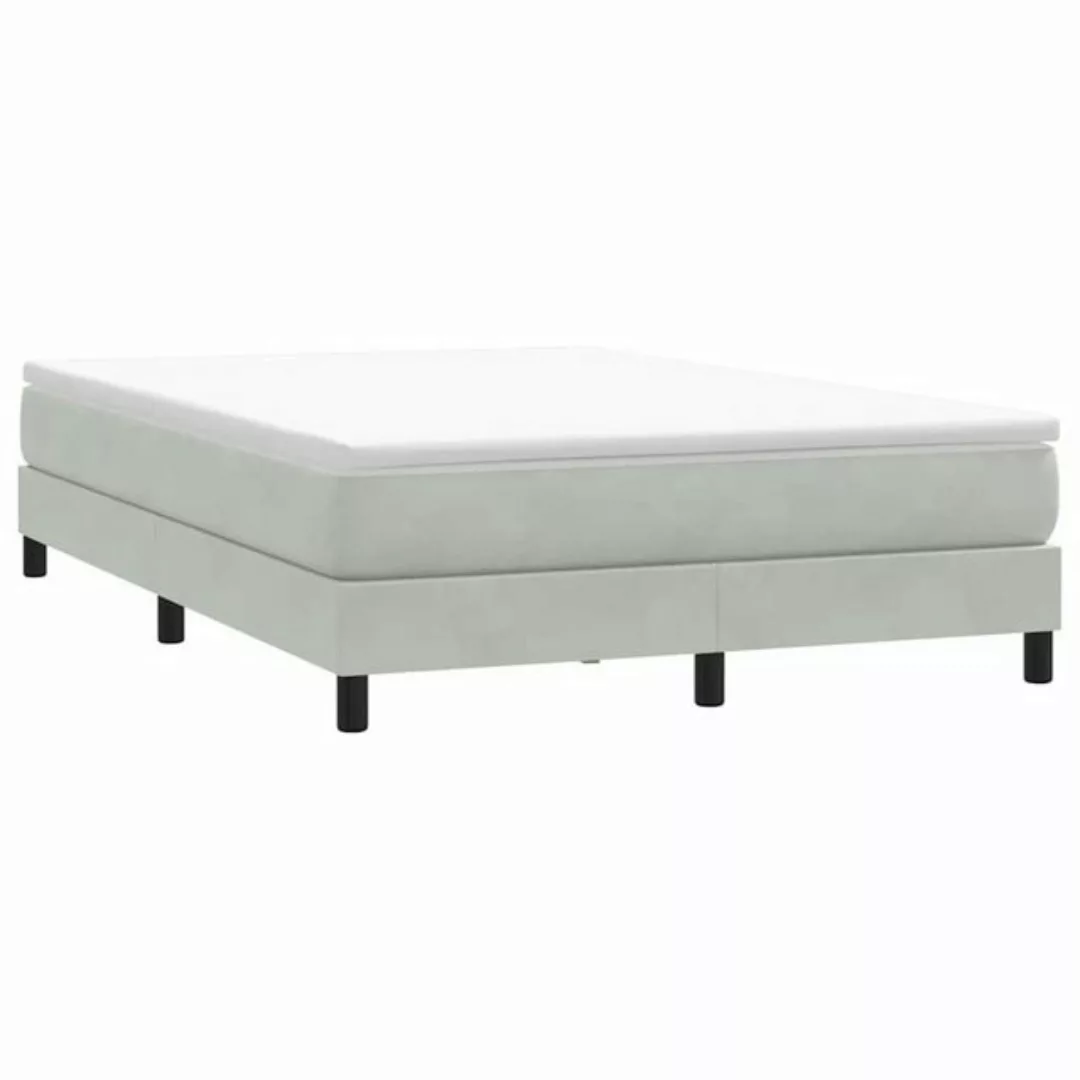 vidaXL Boxspringbett, Boxspringbett ohne Matratze Dunkelgrau 140x210 cm Sam günstig online kaufen