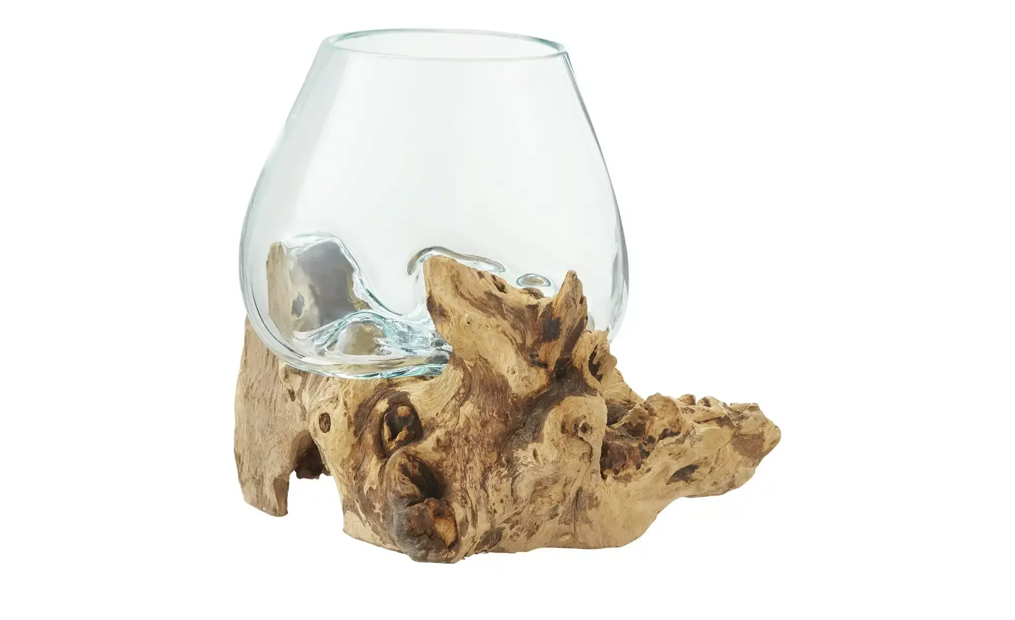 Vase auf Wurzel ¦ holzfarben ¦ Holz, Glas  ¦ Maße (cm): B: 20 H: 20 T: 20 A günstig online kaufen