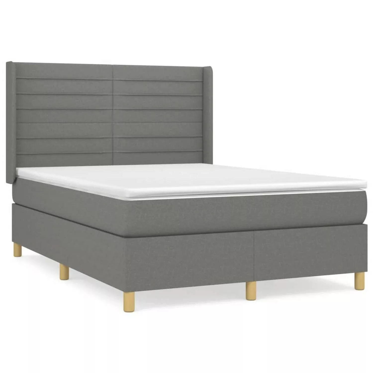 vidaXL Boxspringbett Boxspringbett mit Matratze Creme 140x190 cm Stoff Bett günstig online kaufen