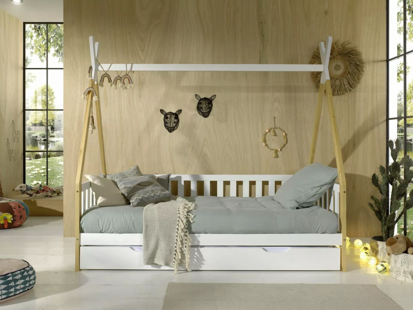Vipack Kinderbett »Tipi«, mit Rolllattenrost, wahlweise mit Schublade günstig online kaufen