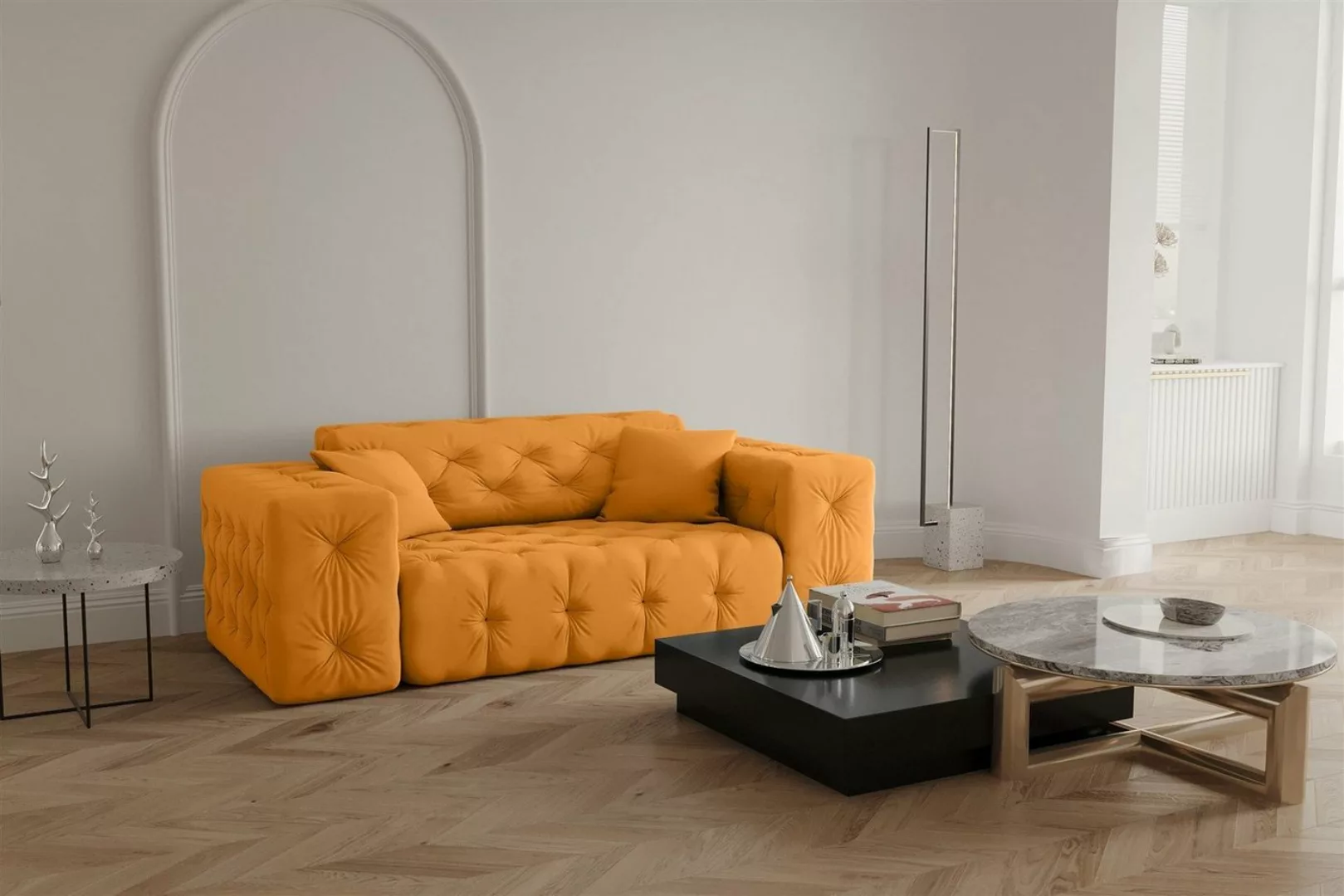 Fun Möbel Sofa Sofa Designersofa CHANTAL 2-Sitzer in Stoff Opera Velvet günstig online kaufen