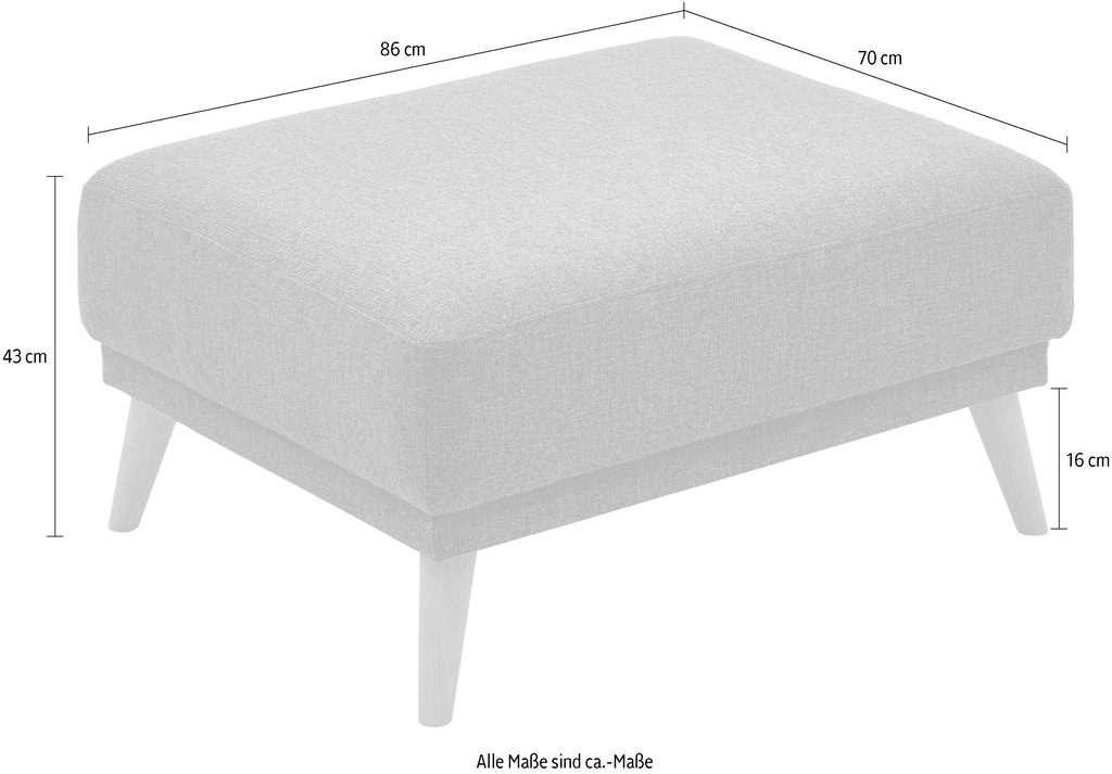 ATLANTIC home collection Hocker "Elvis", Massivholzfüße günstig online kaufen