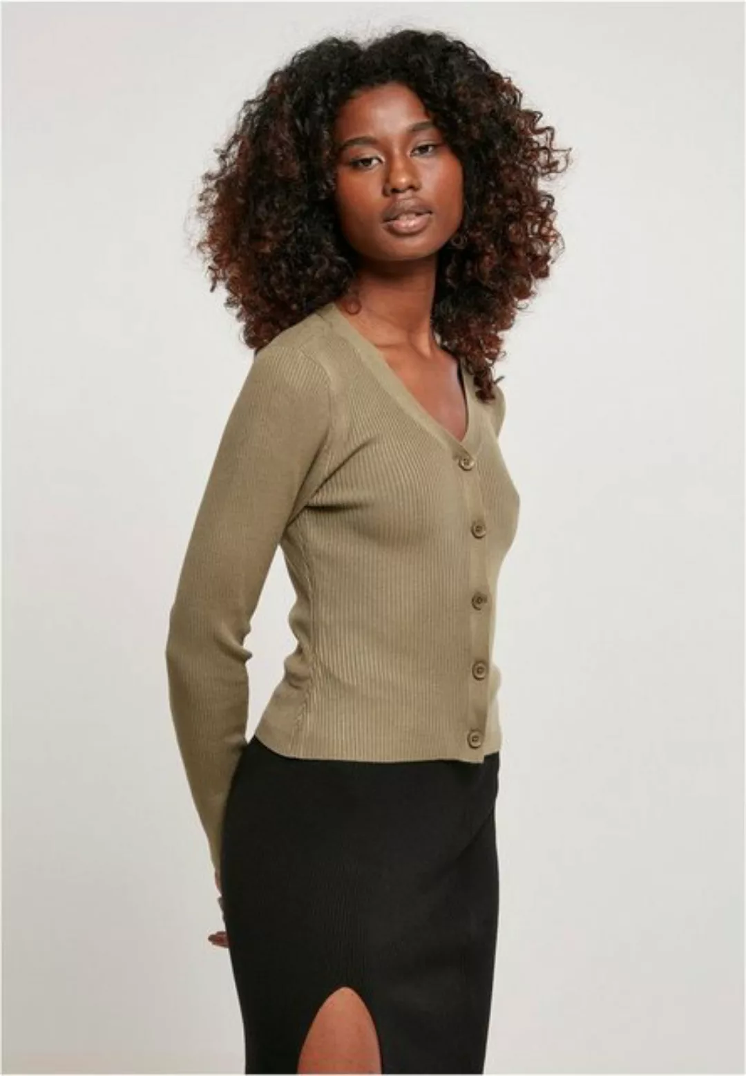 URBAN CLASSICS Cardigan "Damen Ladies Short Rib Knit Cardigan", (1 tlg.) günstig online kaufen