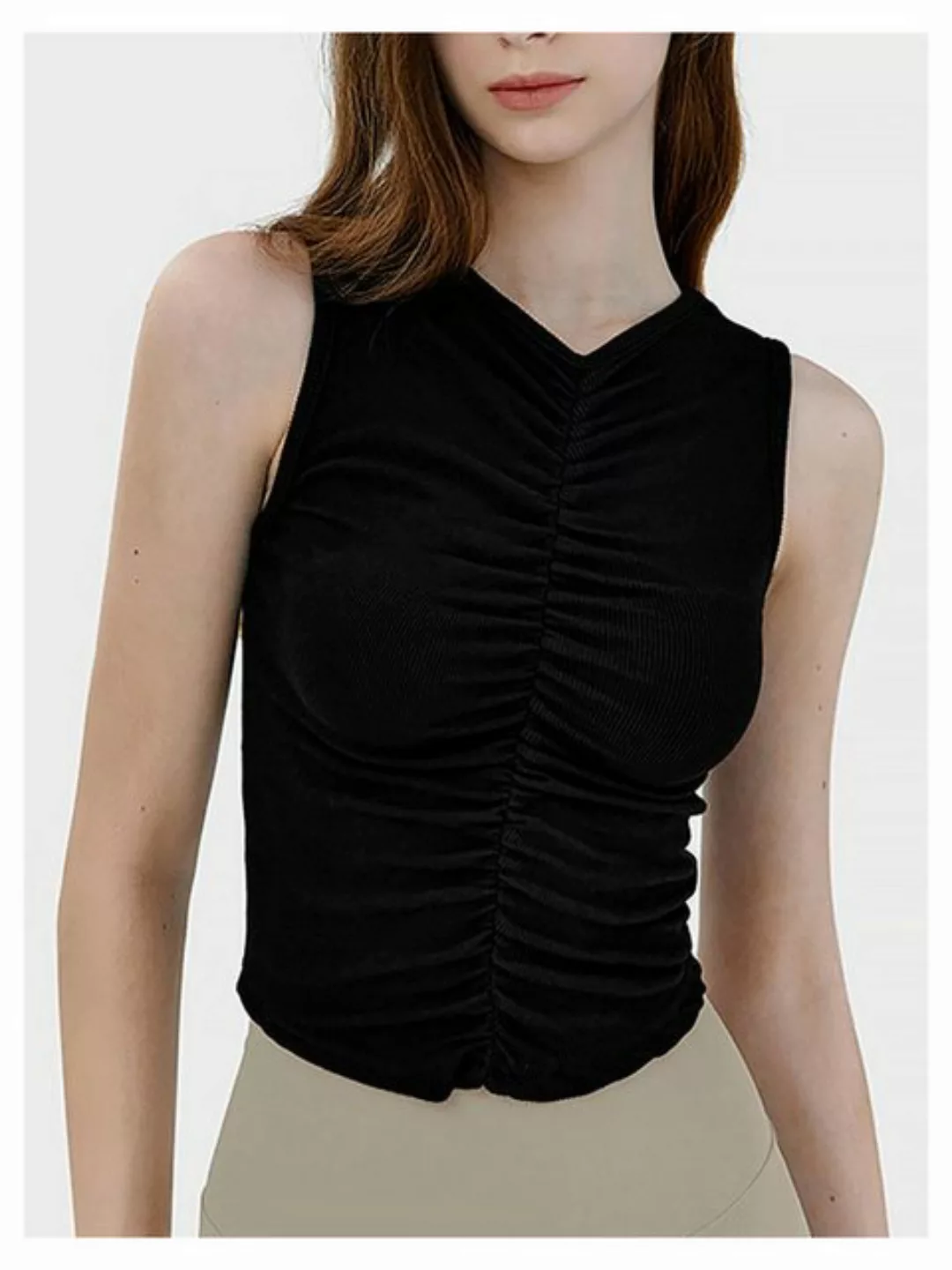 RUZU UG Blusentop Shirtbluse Ärmellose Weste Tragen lässige Pullover Damenb günstig online kaufen