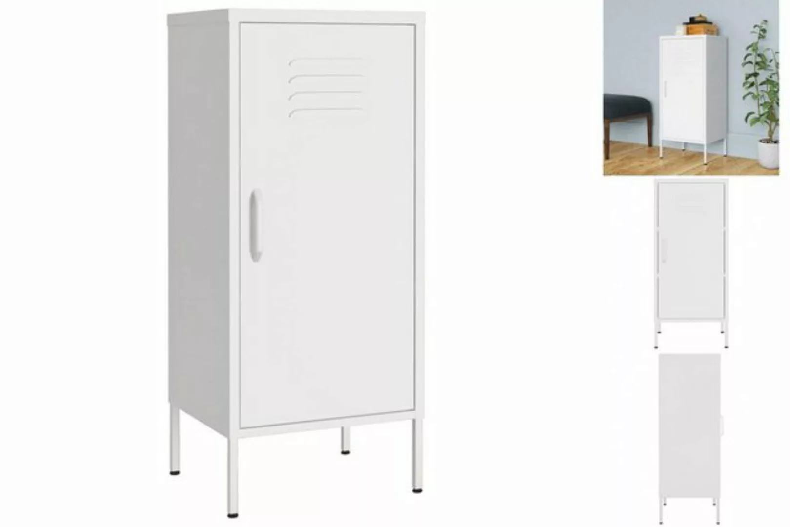 vidaXL Aktenschrank Lagerschrank Weiß 42,5x35x101,5 cm Stahl günstig online kaufen