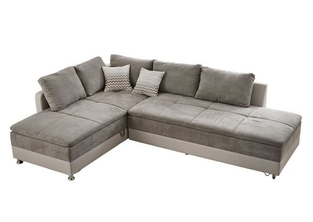 luma-home Ecksofa 15102, Dauerschläfer-Doppelbett 306x223 cm, Schwenkteil r günstig online kaufen