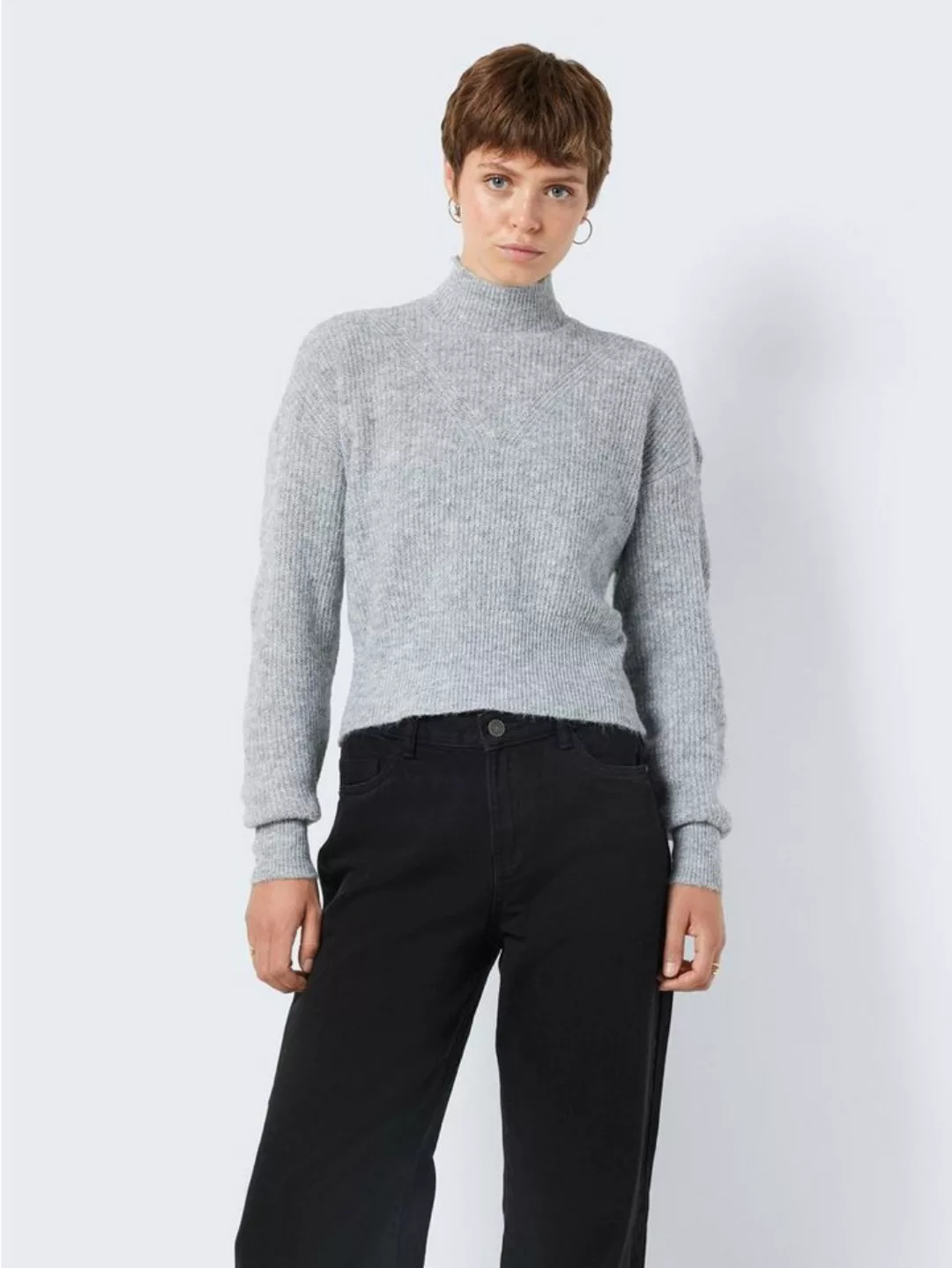 Noisy may Strickpullover Cropped Rippstrick Pullover Rundhals NMNELLA 6447 günstig online kaufen