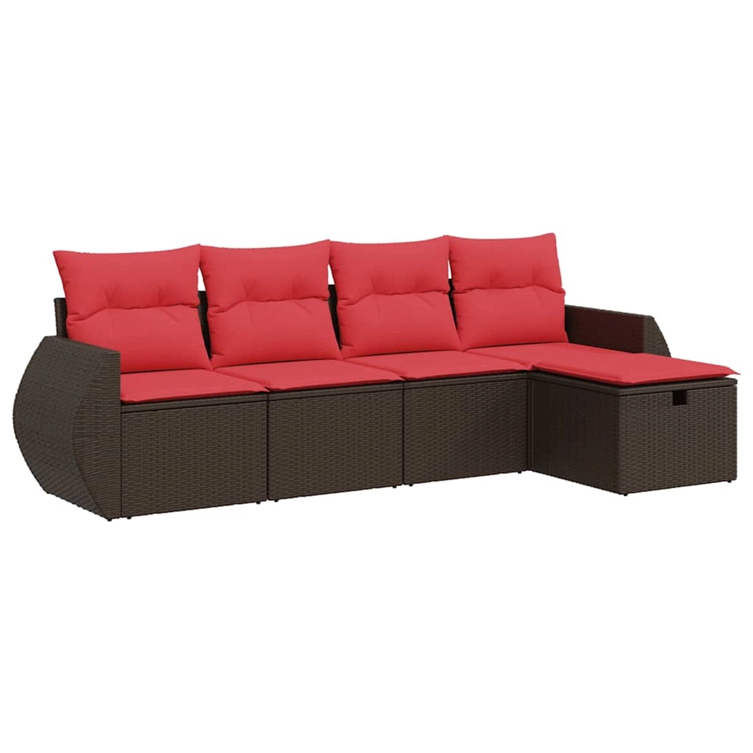 vidaXL 5-Tlg Garten-Sofagarnitur mit Kissen Braun Poly Rattan 3325570 günstig online kaufen