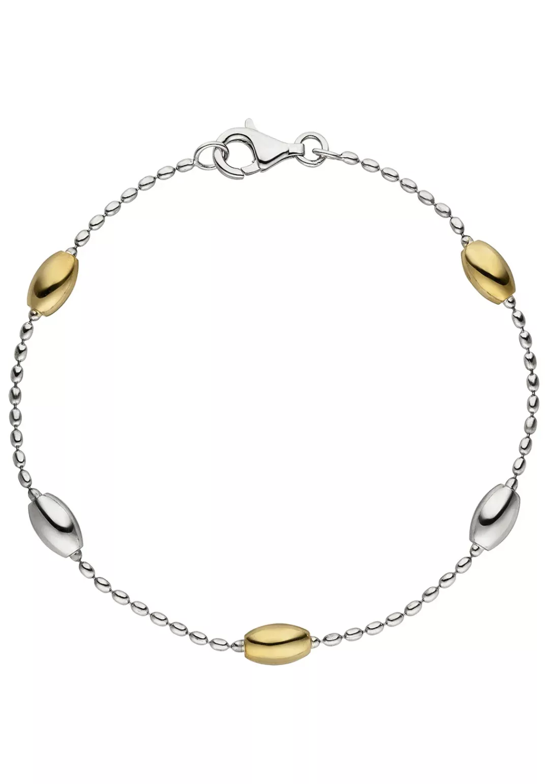 JOBO Silberarmband, 925 Silber bicolor vergoldet 19 cm günstig online kaufen