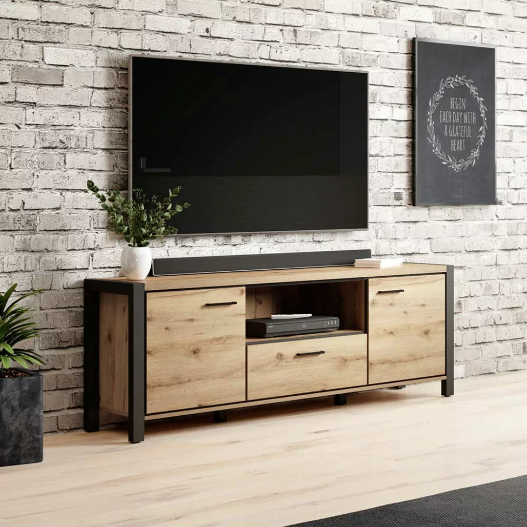 Fernseh Sideboard im Industry und Loft Stil 180 cm breit günstig online kaufen