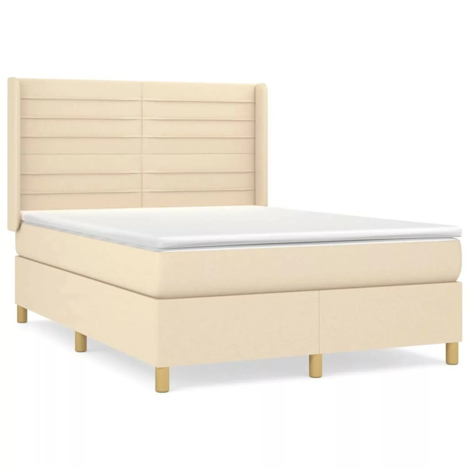 vidaXL Boxspringbett Boxspringbett mit Matratze Dunkelbraun 140x200 cm Stof günstig online kaufen