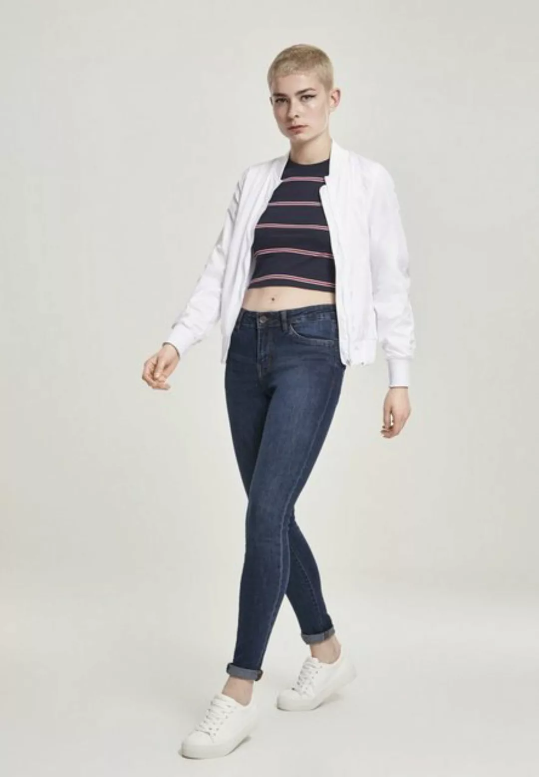 URBAN CLASSICS T-Shirt Urban Classics Damen Ladies Yarn Dyed Skate Stripe C günstig online kaufen