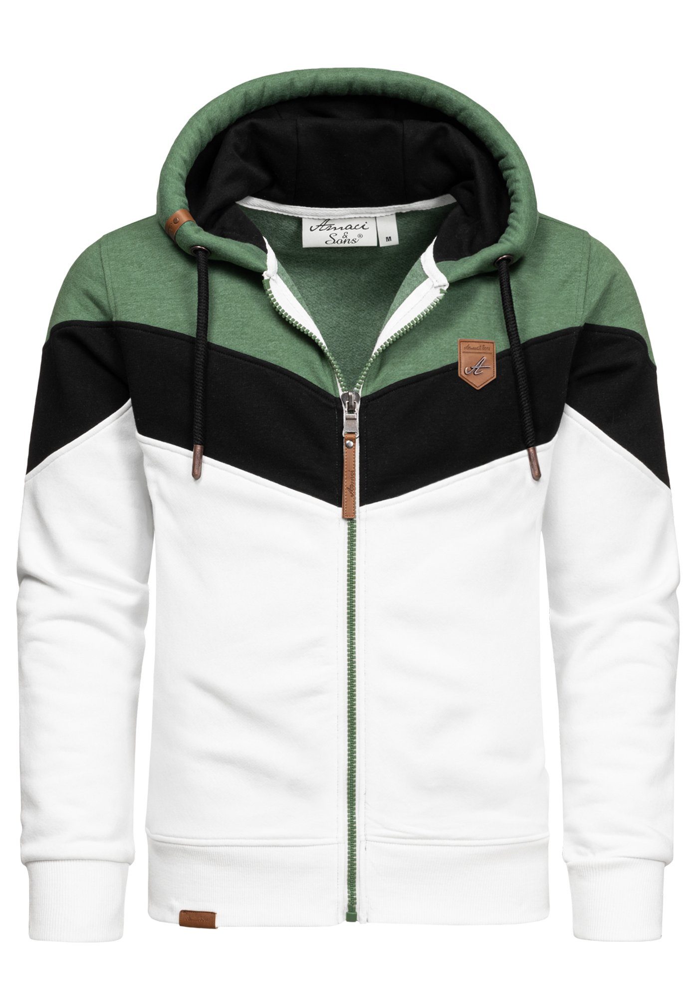 Amaci&Sons Kapuzenpullover ARDMORE Sweatjacke im Block-Design günstig online kaufen