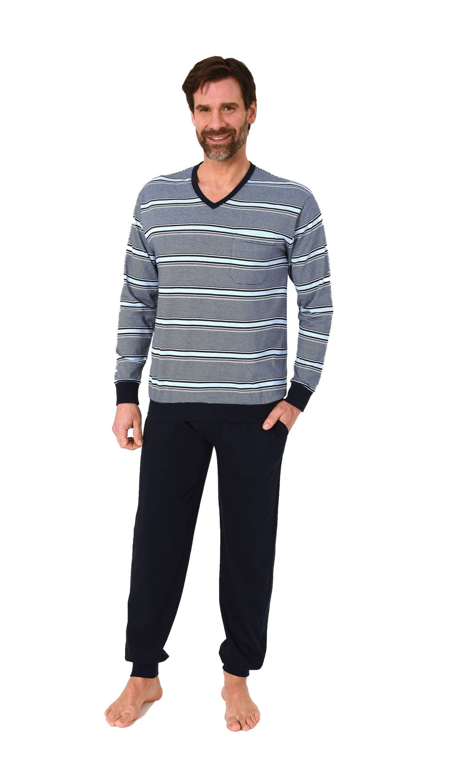 Normann Pyjama Normann Herren Schlafanzug lang günstig online kaufen