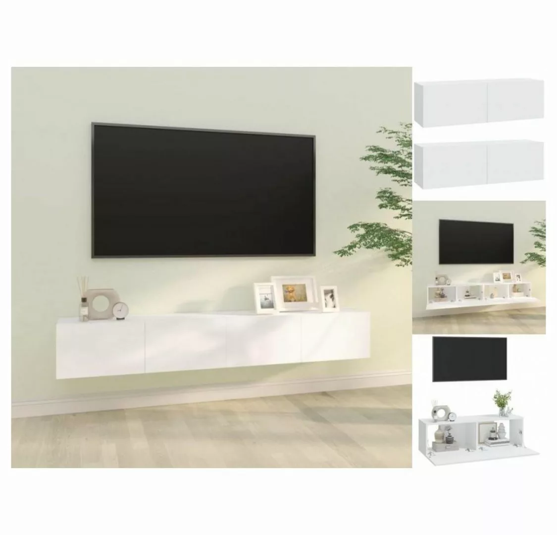 vidaXL TV-Schrank TV-Wandschränke 2 Stk Weiß 100x30x30 cm Spanplatte Lowboa günstig online kaufen