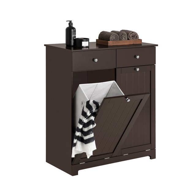 SoBuy Wäscheschrank mit 2 Wäschesäcken Wäschekorb Badschrank Badmöbel BZR33 günstig online kaufen