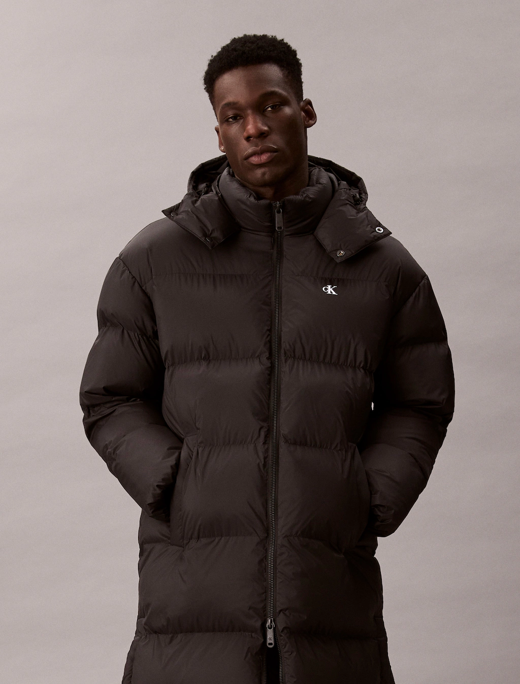 Calvin Klein Jeans Steppmantel "LS LONG LENGTH HOODED NYLON PUFF", Mit Rund günstig online kaufen
