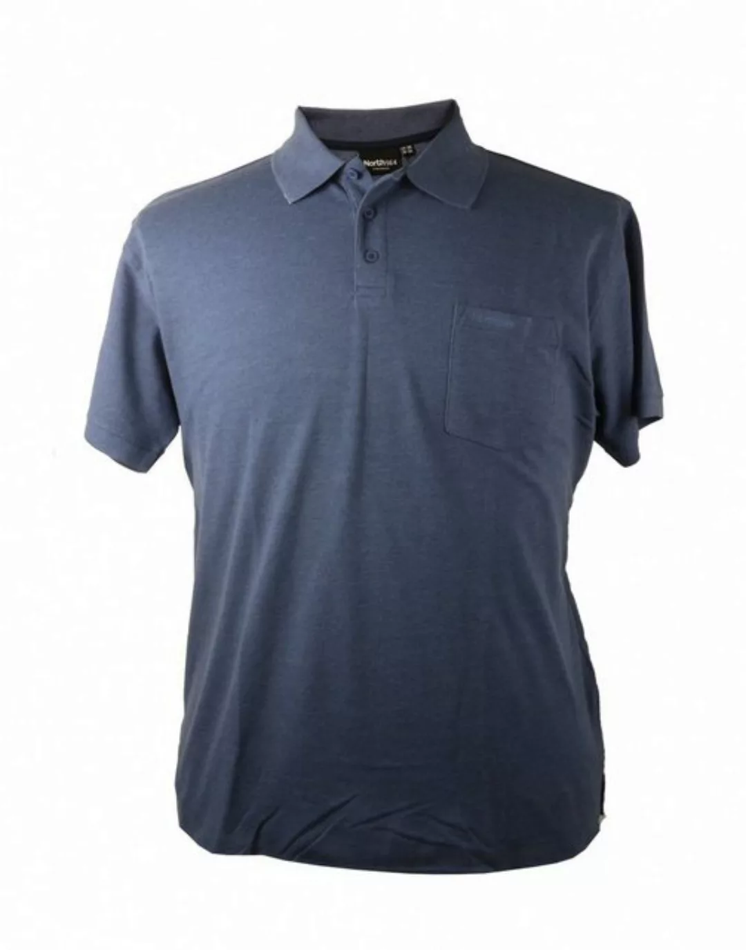 north 56 4 Poloshirt Basic- Polo von Allsize in Übergrößen, blau melange günstig online kaufen