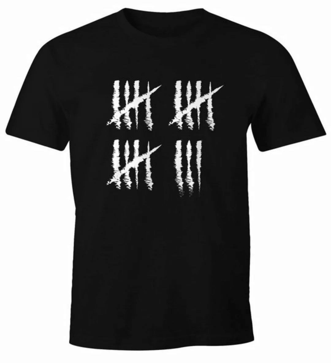 MoonWorks Print-Shirt Herren T-Shirt 18 Geburtstag Strichliste Striche Jubi günstig online kaufen