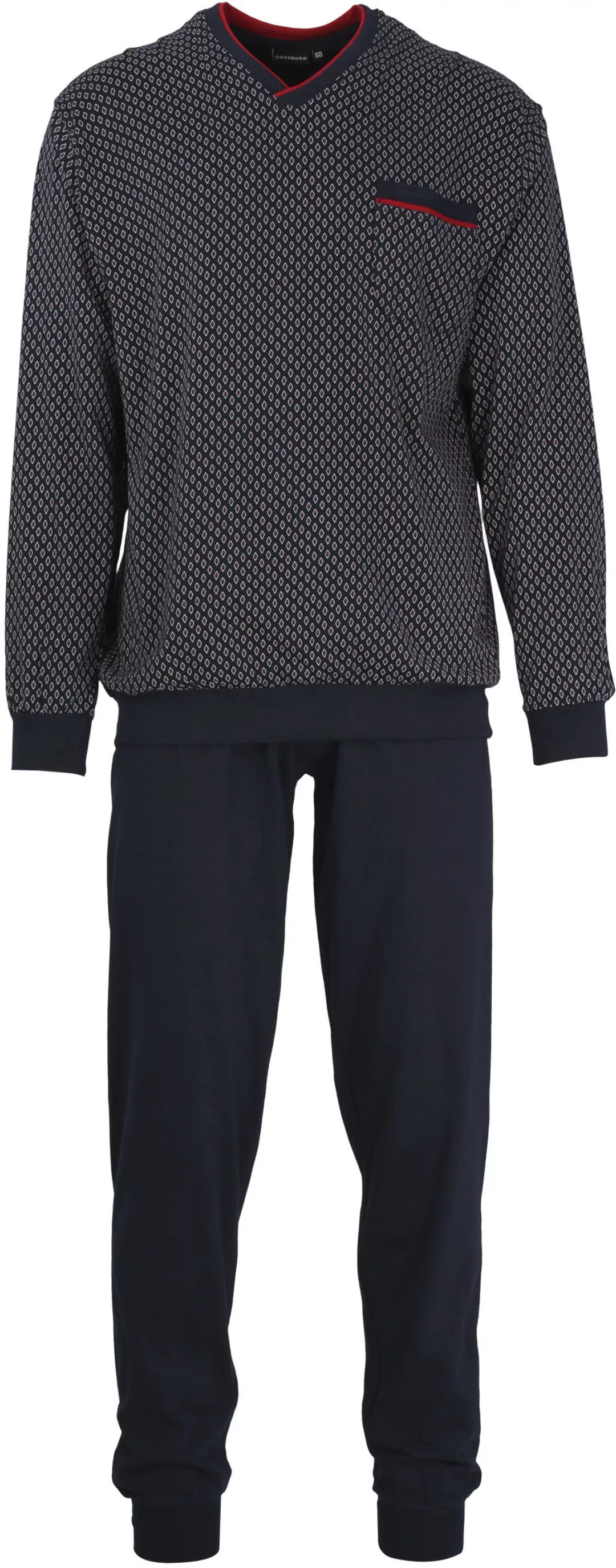 GÖTZBURG Pyjama "Manhattan", (2 tlg.), mit praktischen Bündchen und Brustta günstig online kaufen