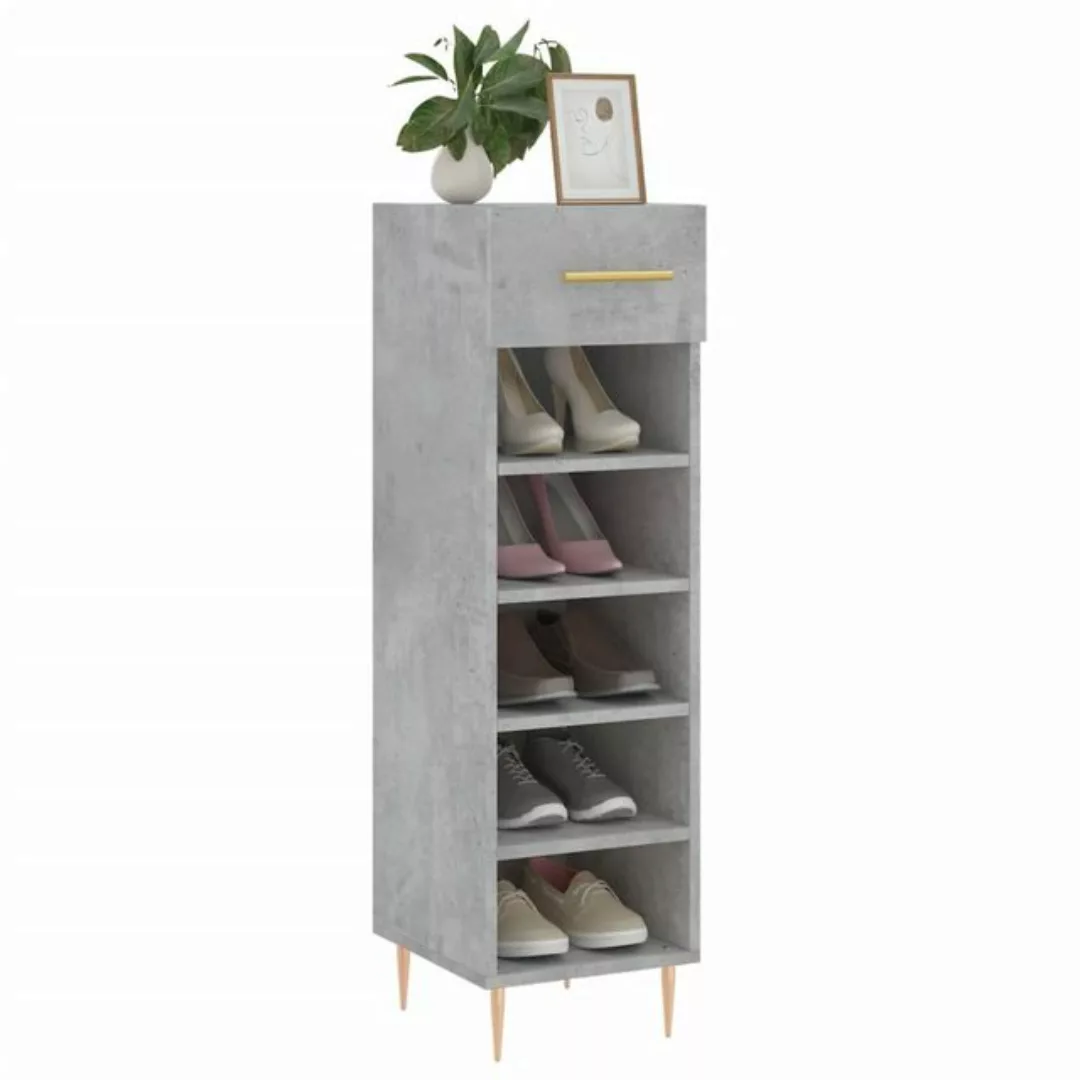 vidaXL Schuhschrank Schuhregal Schuhschrank Betongrau 30x35x105 cm Spanplat günstig online kaufen