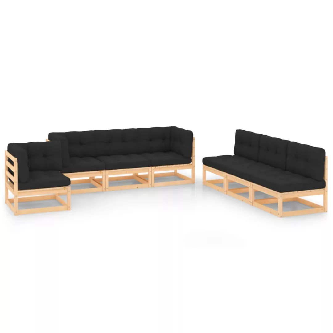 7-tlg. Garten-lounge-set Mit Kissen Massivholz Kiefer günstig online kaufen