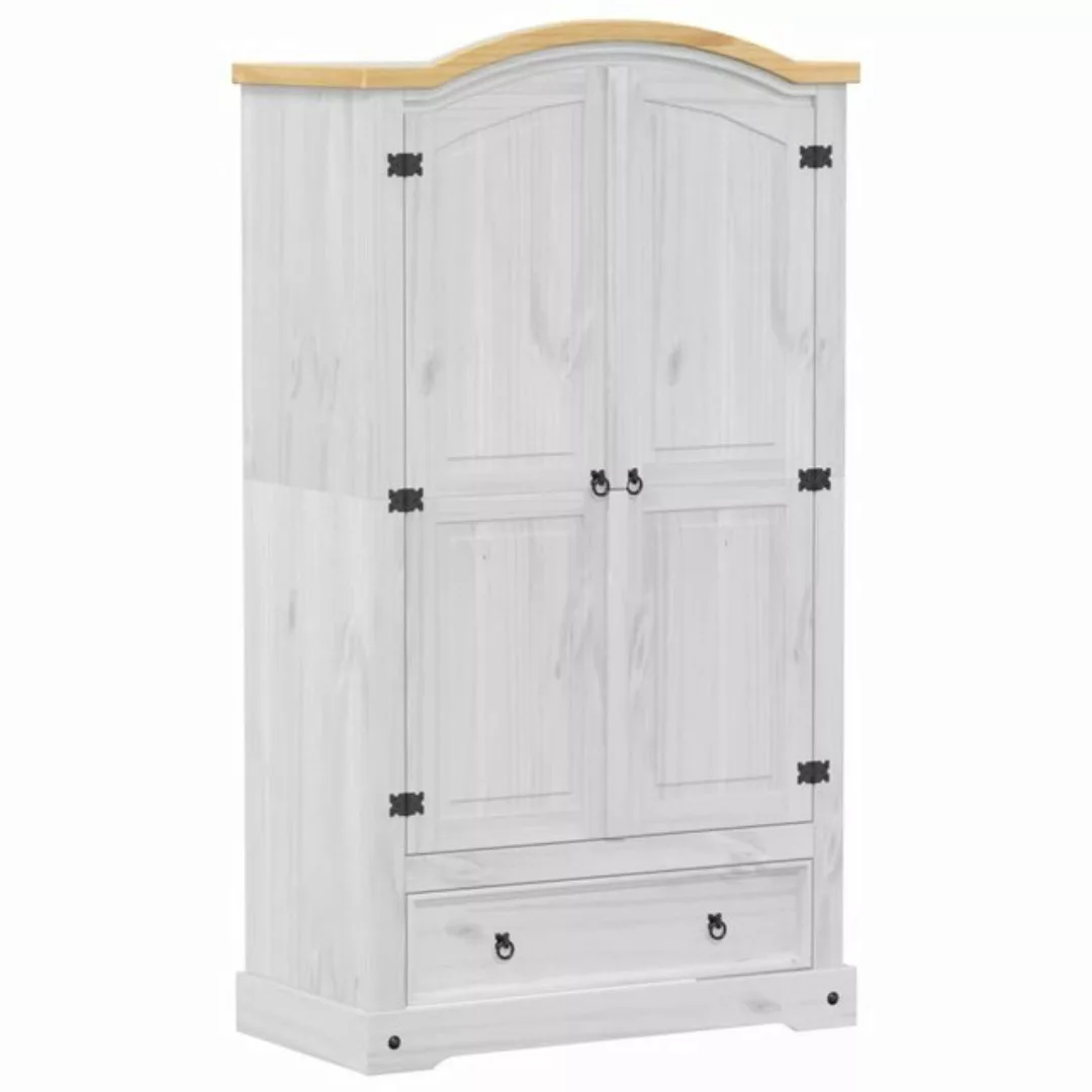 vidaXL Kleiderschrank Kleiderschrank Corona Weiß 102x52x186 cm Massivholz K günstig online kaufen