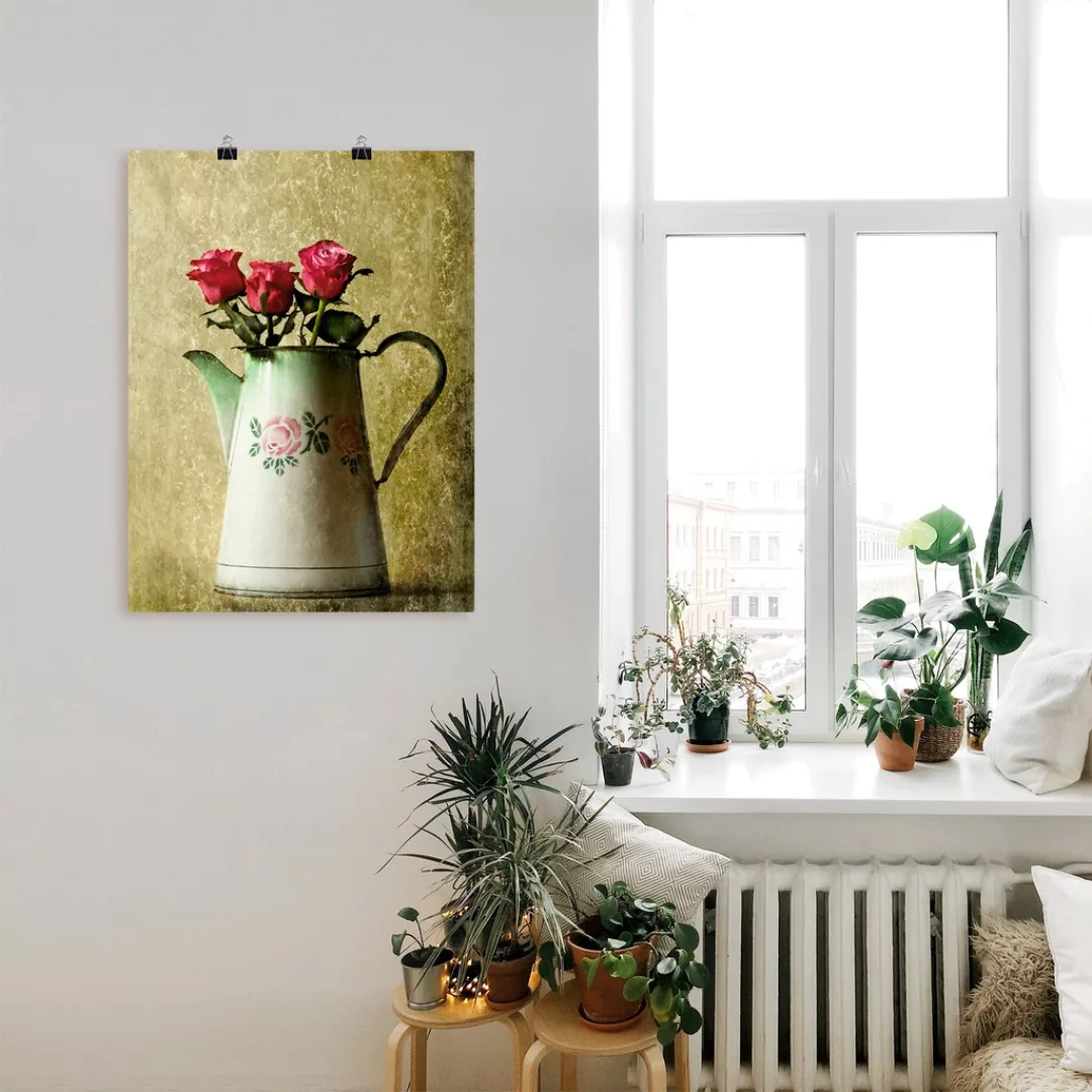 Artland Wandbild "Drei Rosen in einer alten Kanne", Arrangements, (1 St.), günstig online kaufen