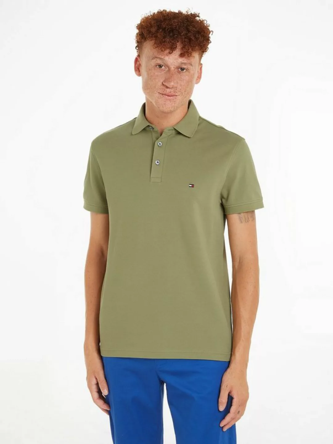 Tommy Hilfiger Poloshirt 1985 SLIM POLO aus leicht strukturiertem Piqué-Mat günstig online kaufen