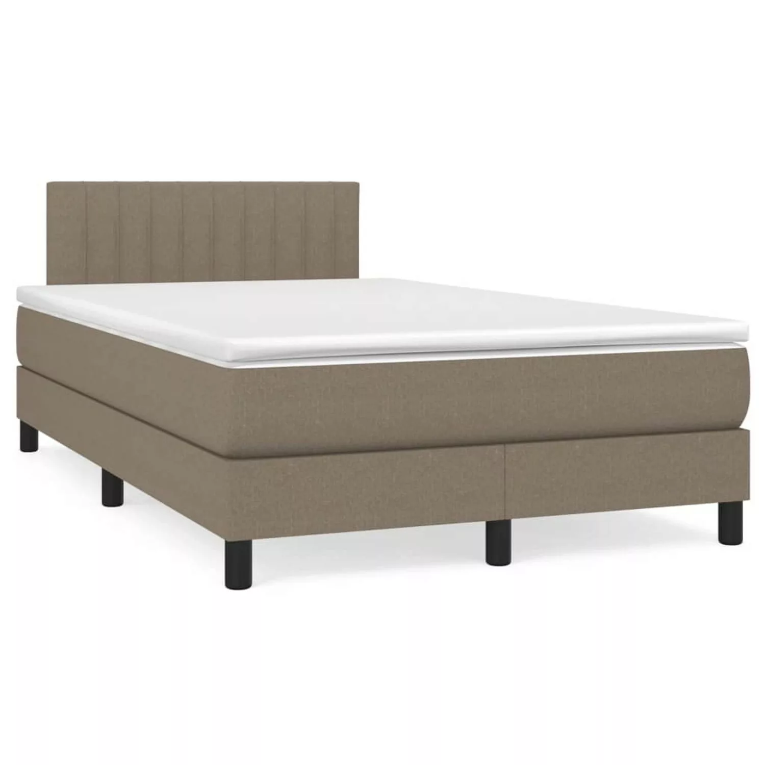 vidaXL Boxspringbett Boxspringbett mit Matratze Taupe 120x200 cm Stoff Bett günstig online kaufen