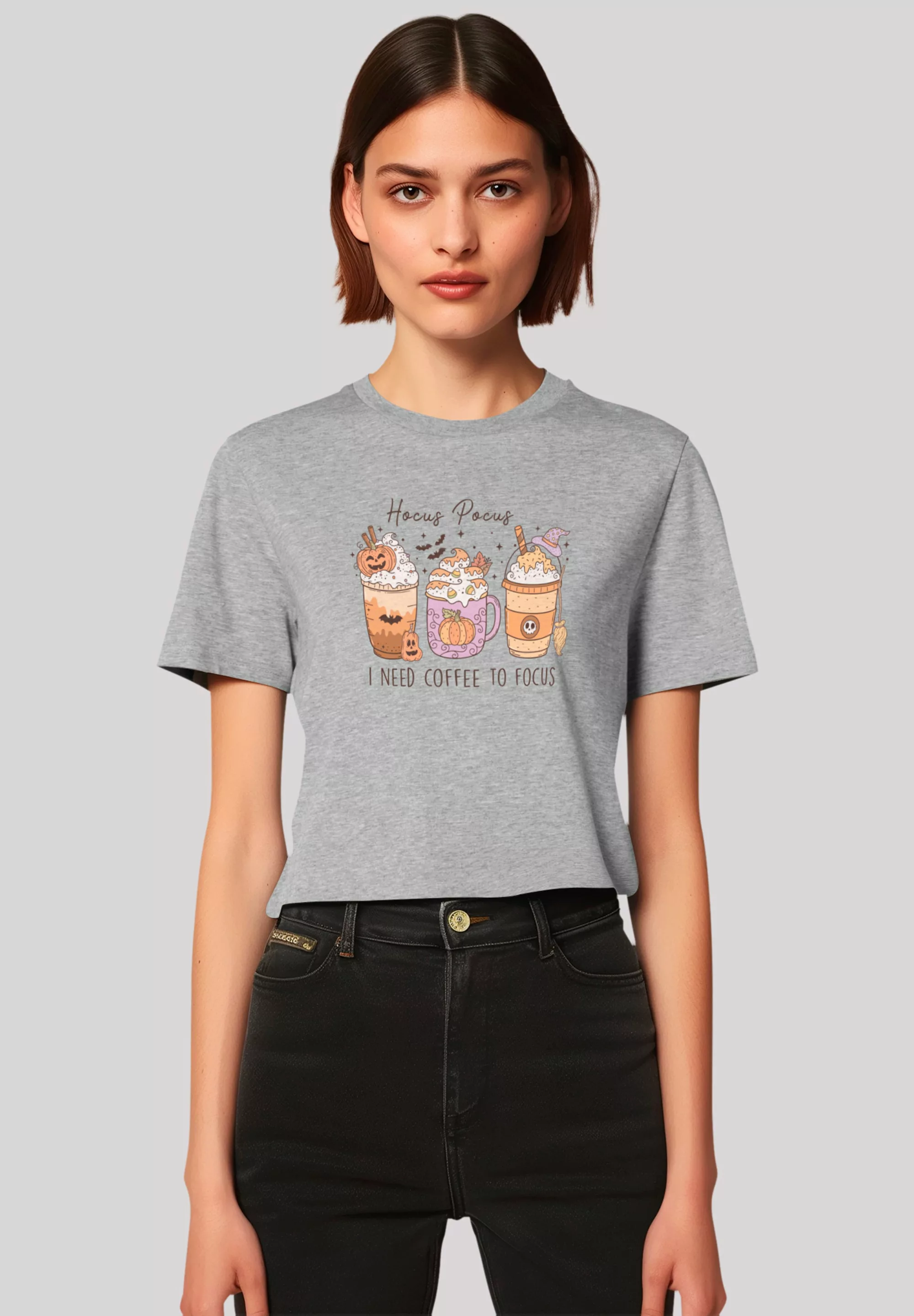 F4NT4STIC T-Shirt "Retro Halloween Hocus Pocus I Need Coffee To Focus", Pre günstig online kaufen