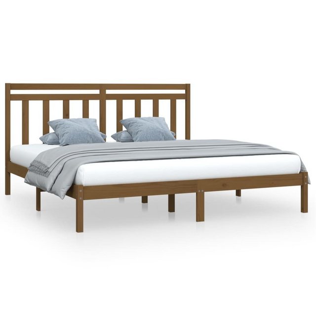 vidaXL Bettgestell Massivholzbett Honigbraun 200x200 cm Bett Bettgestell Do günstig online kaufen