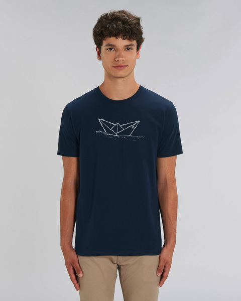 Biofaires Paperboat Unisex T-shirt Dunkelblau Aus Bio-baumwolle günstig online kaufen