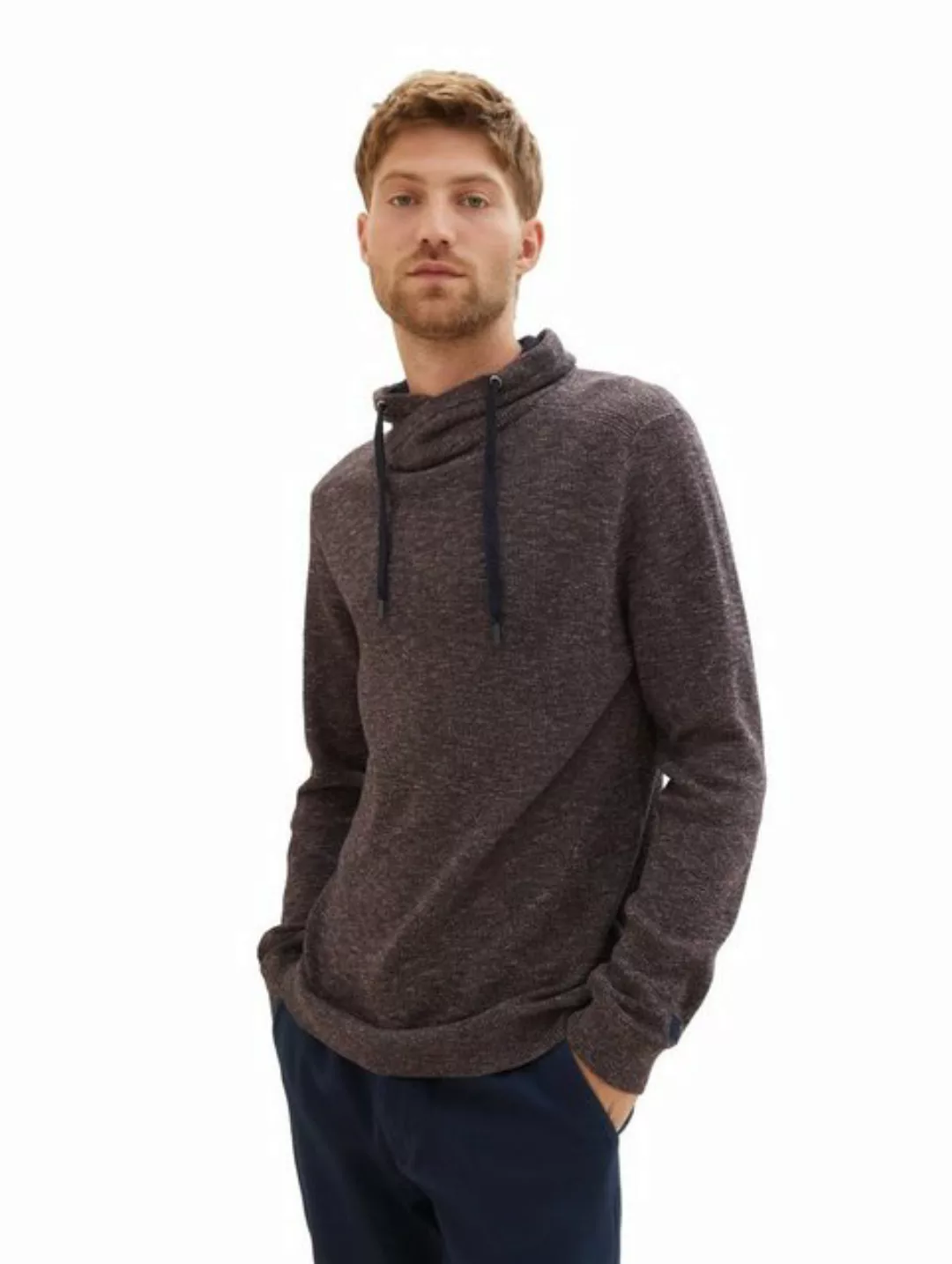 TOM TAILOR Strickpullover, mit Kordelzug am Stehkragen günstig online kaufen