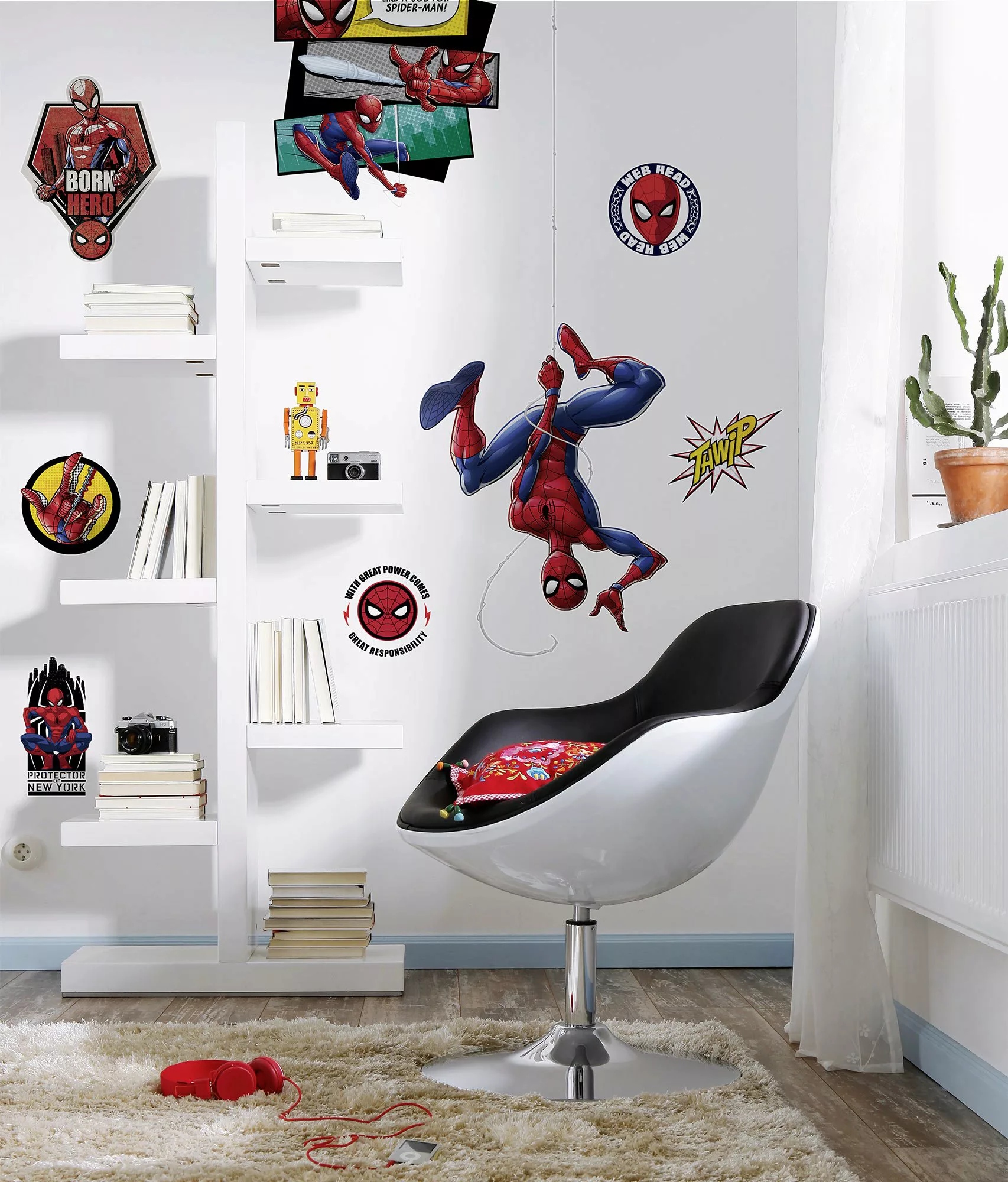 Komar Wandtattoo »Spider-Man Web Head«, (8 St.), 100x70 cm (Breite x Höhe), günstig online kaufen
