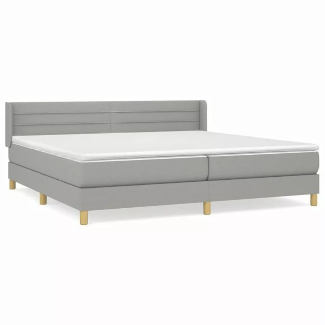 furnicato Bettgestell Boxspringbett mit Matratze Hellgrau 200x200 cm Stoff günstig online kaufen