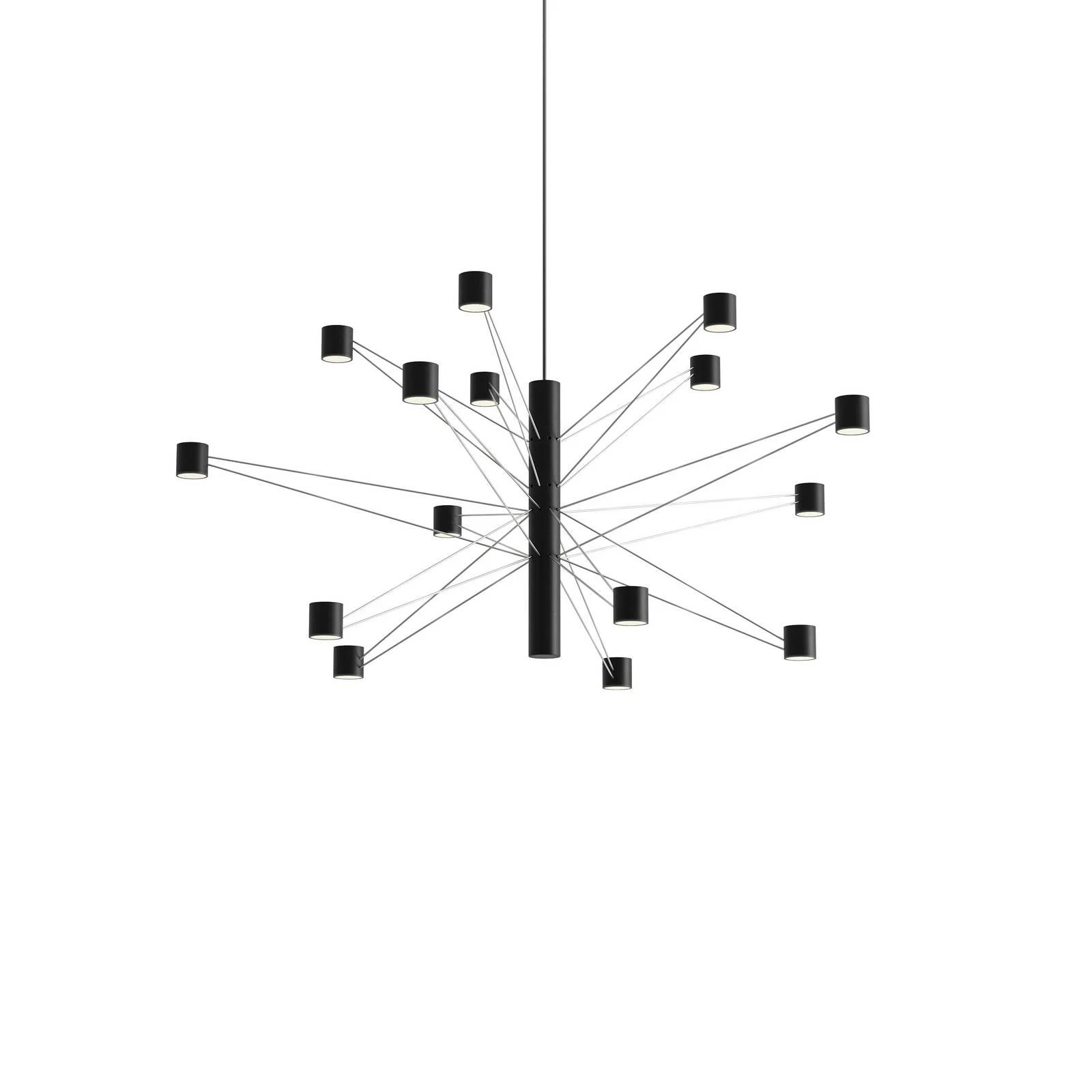 kdln LED-Hängelampe POLAR 15.2, Ø 93 cm, schwarz 15-flg. dim günstig online kaufen